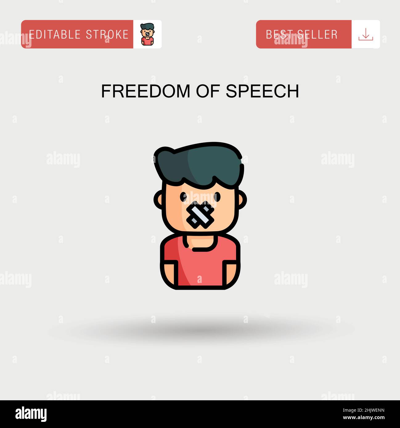 Freedom of speech Simple vector icon. Stock Vector