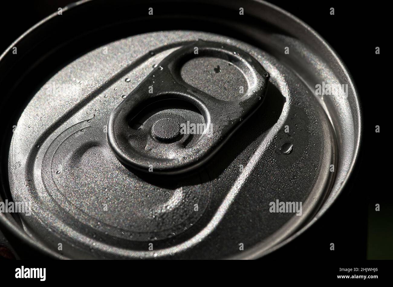 Top view of tab's ring on can of soda Stock Photo