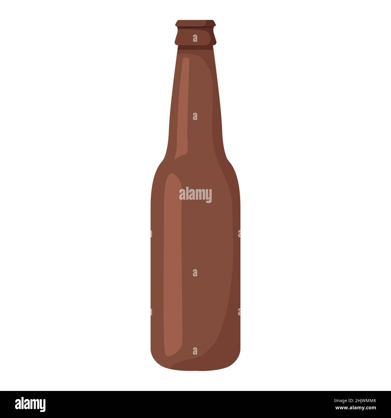 glass brown beer bottle Cartoon vector illustration isolated object
