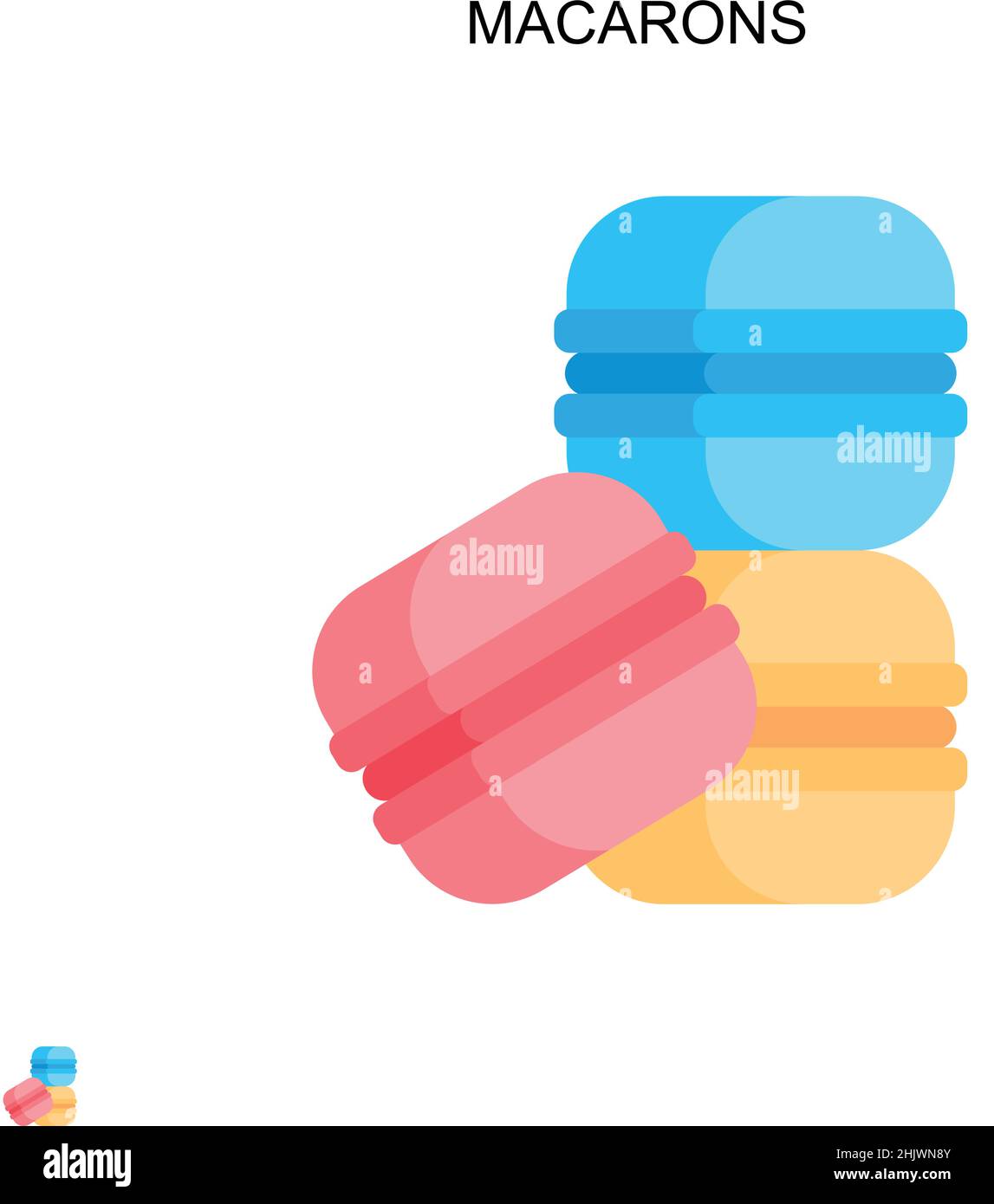 Macarons Simple vector icon. Illustration symbol design template for ...
