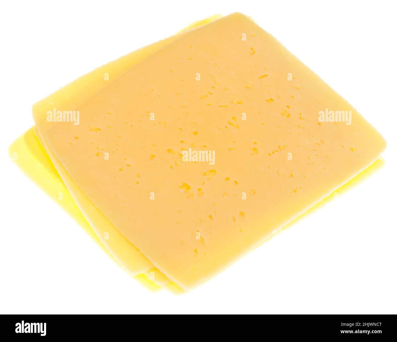 Pile of cheese slices on white background Stock Photo