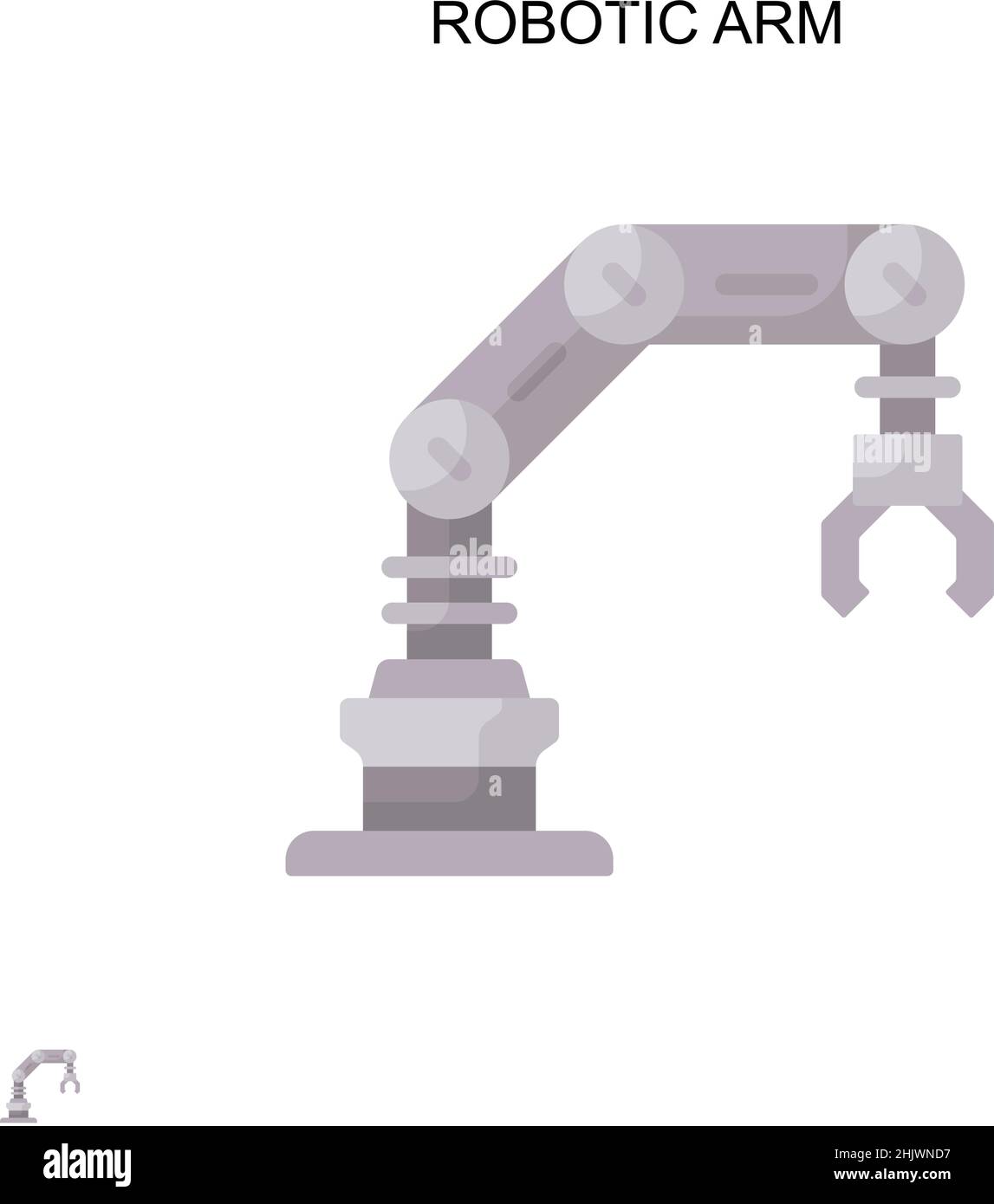 Robotic arm Simple vector icon. Illustration symbol design template for web mobile UI element. Stock Vector