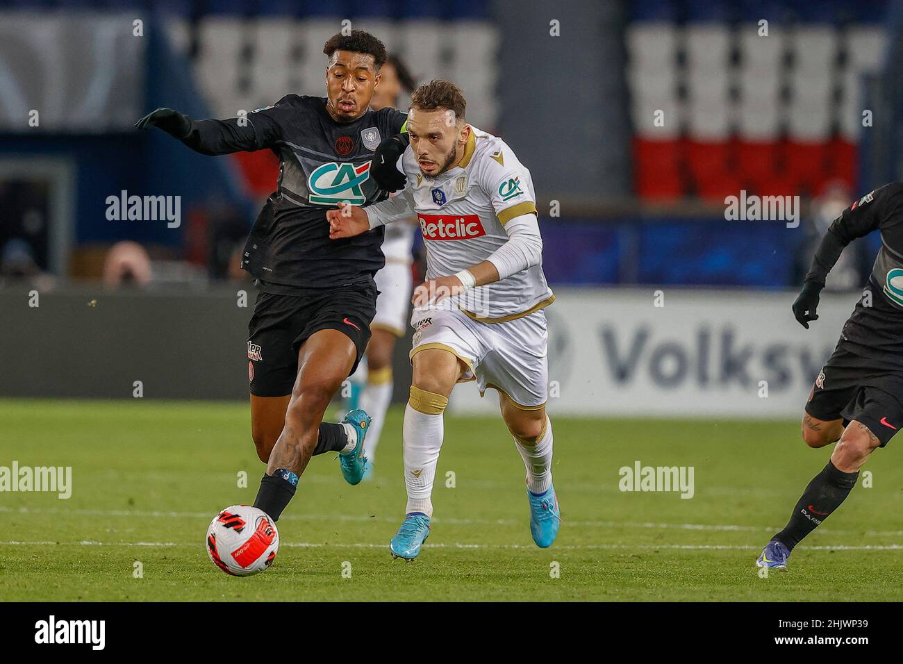 AMINE GOUIRI of OGC NICE in action during French Cup Paris Saint-Germain v OGC  Nice football match at Parc des Princes stadium on January 31, 2022 in  Paris, France. Photo by Loic