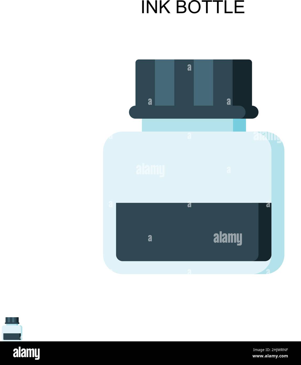 Ink bottle Simple vector icon. Illustration symbol design template for ...