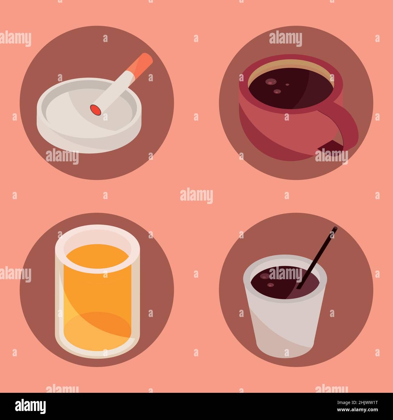 coffee, juice icons Stock Vector Image & Art Alamy
