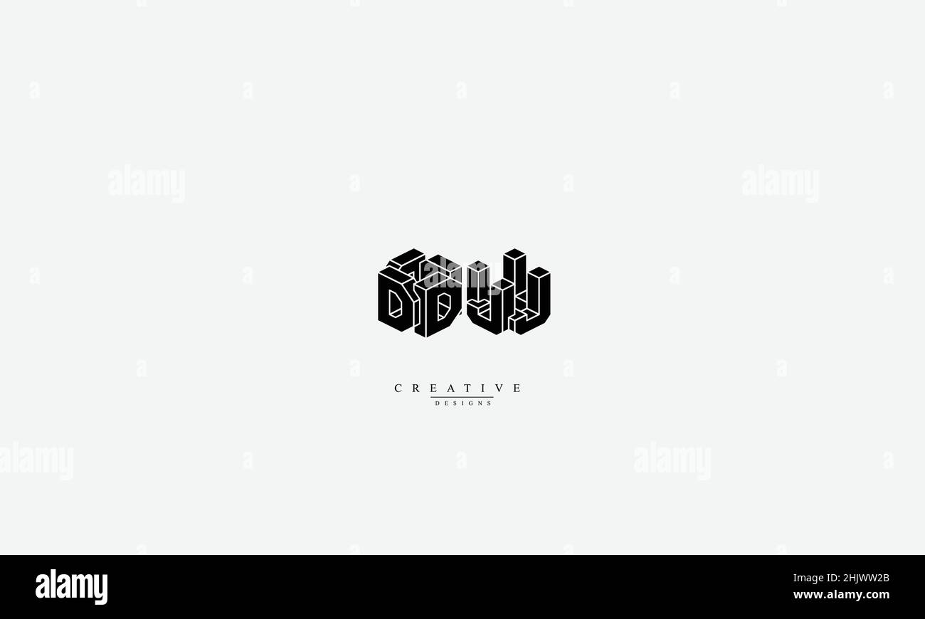 DJ JD D J Alphabet letters Initials Monogram logo Stock Vector