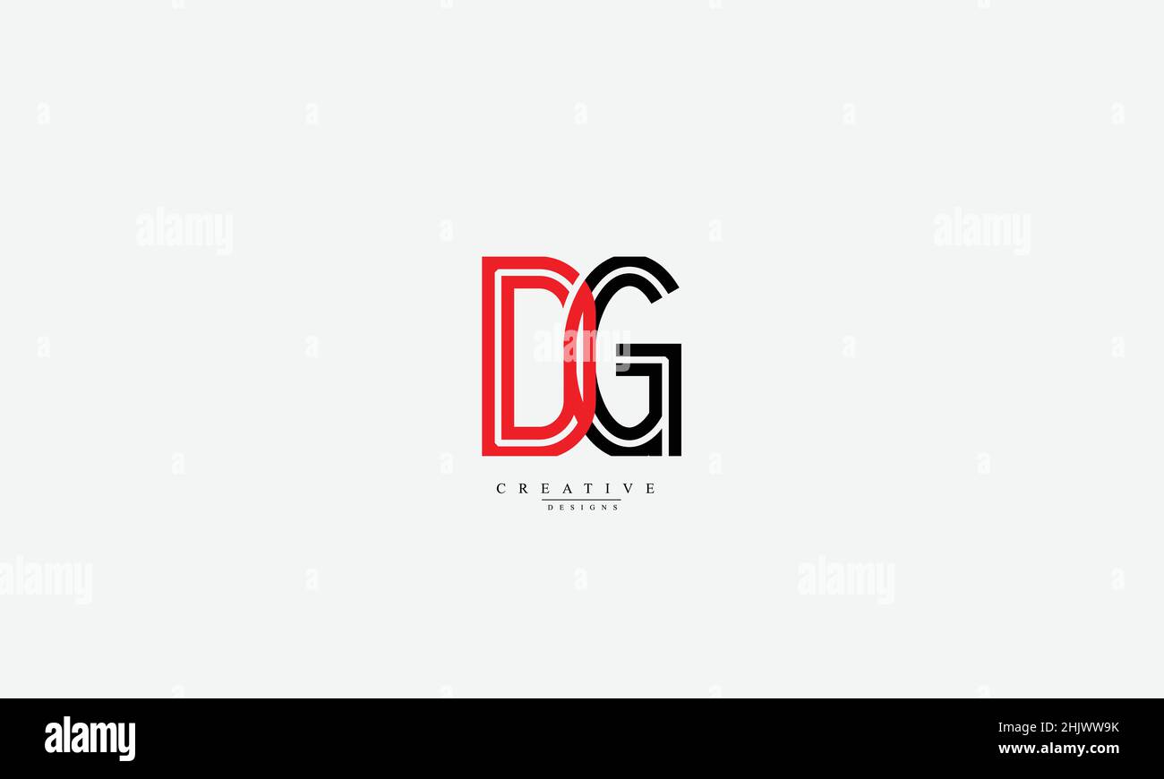 DG GD D G Alphabet letters Initials Monogram logo Stock Vector