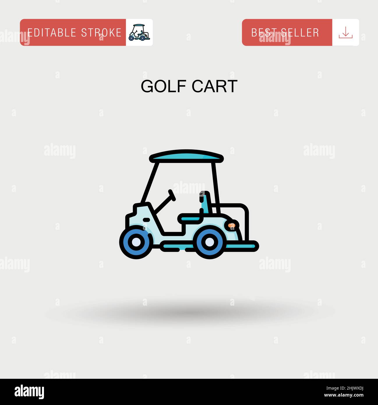 Golf cart Simple vector icon. Stock Vector