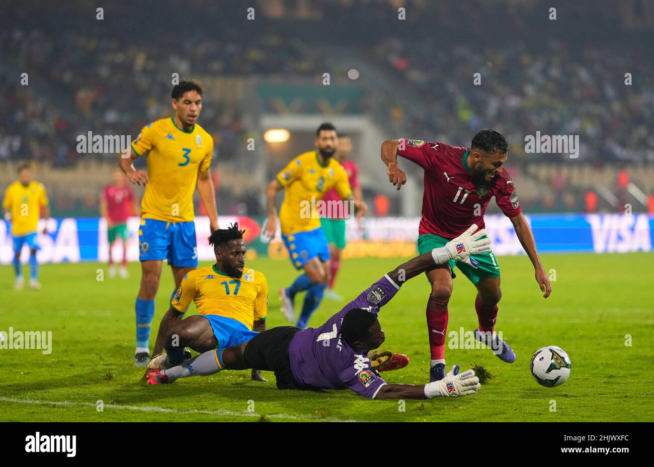 Yaoundé, Cameroon, January, 18, 2022 Sofiane Boufal of Morocco during