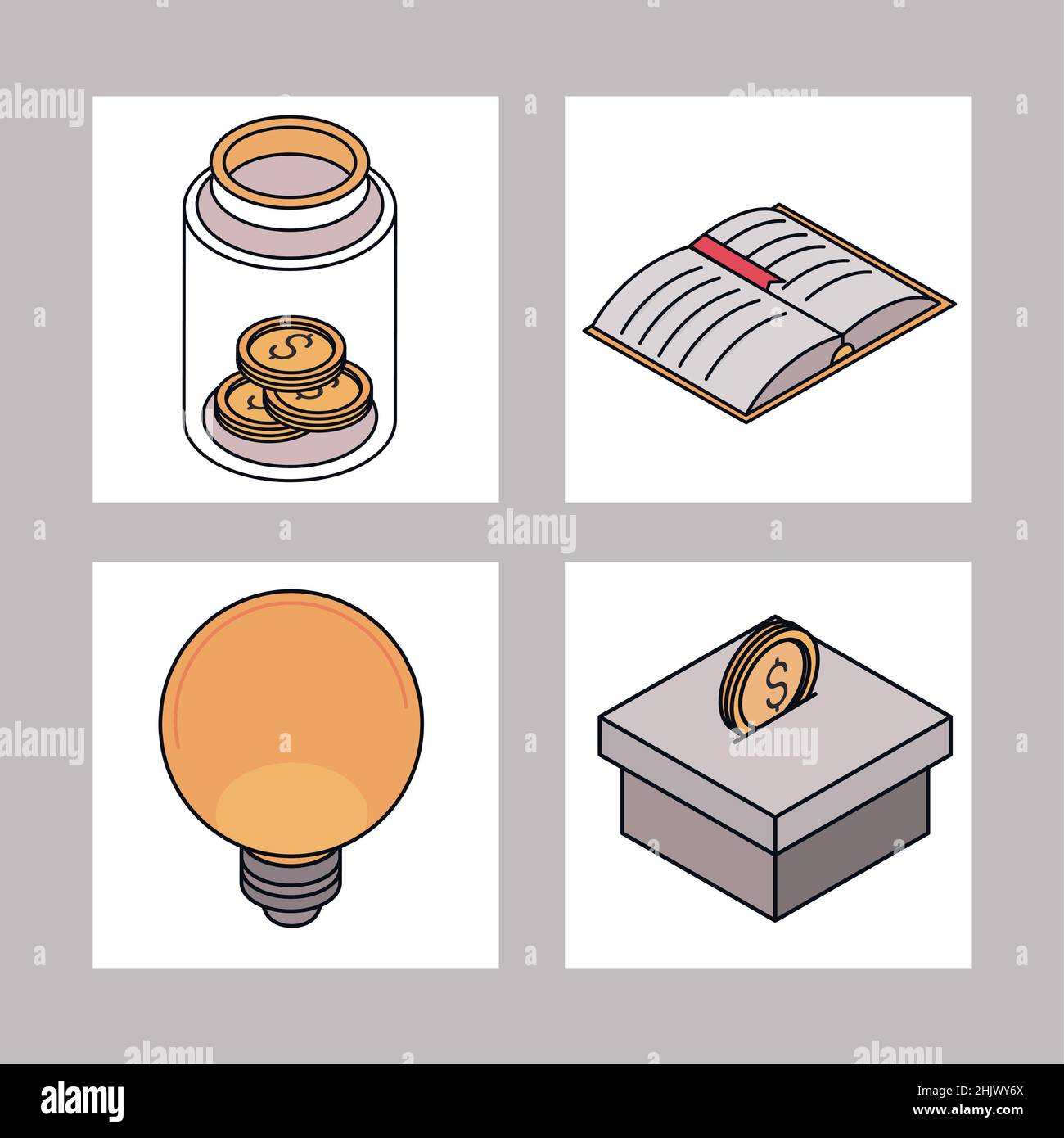 icons loans and scholarship Stock Vector
