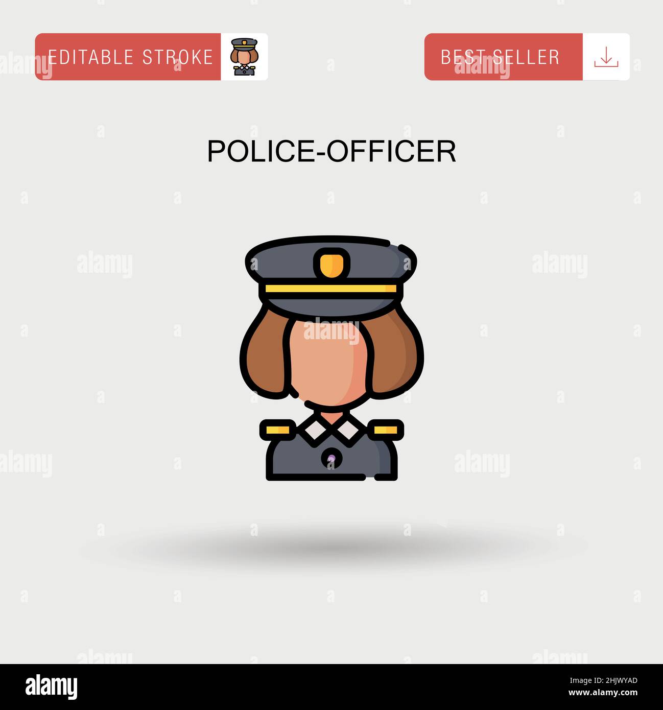 Police-officer Simple vector icon. Stock Vector