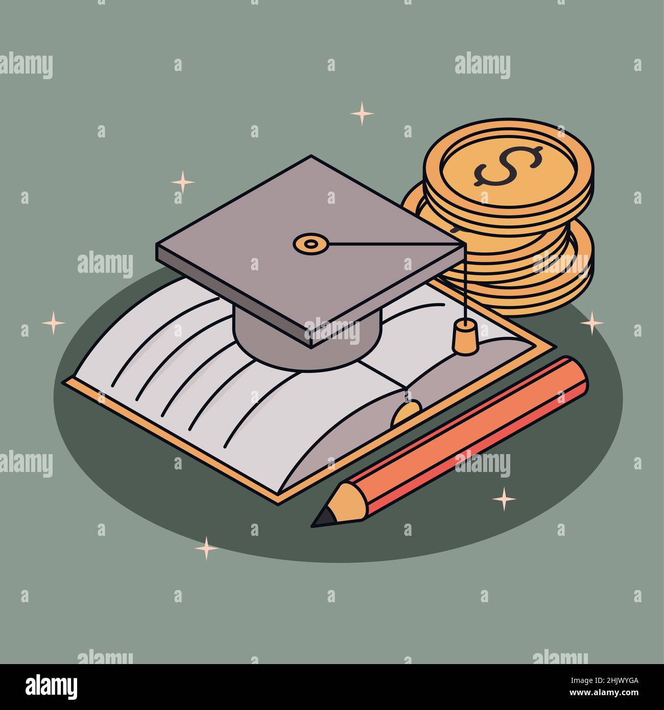 loans and scholarship education Stock Vector