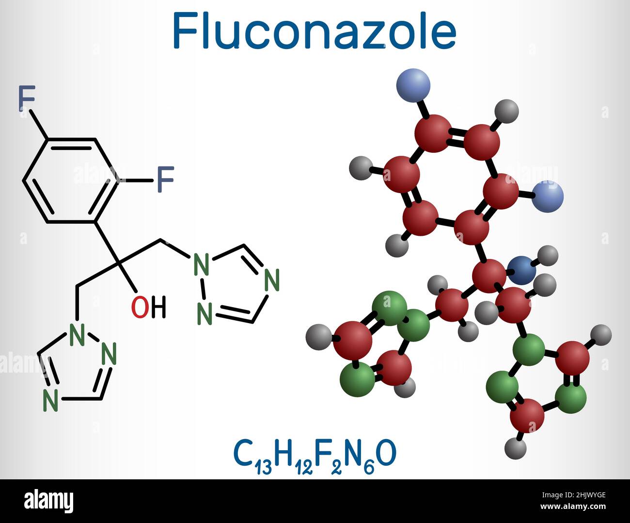 Fluconazole Molecule It Is Triazole Antifungal Medication Used To Treat Fungal Infections 7557