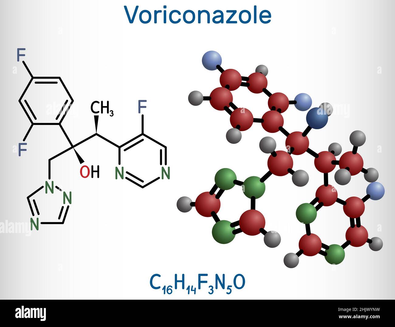 Voriconazole, molecule. It is is triazole antifungal medication used to