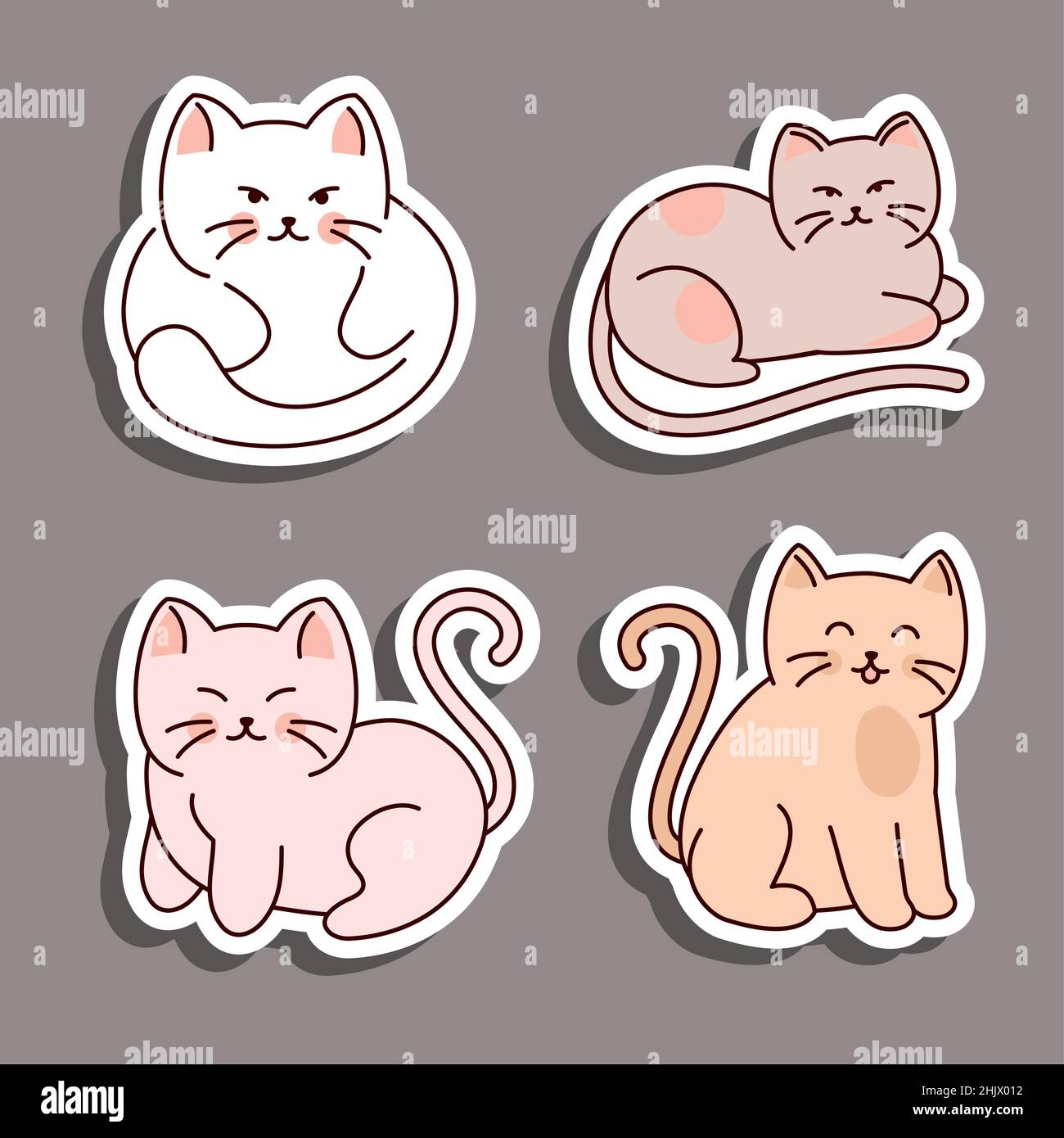 cats stickers icons Stock Vector Image & Art - Alamy