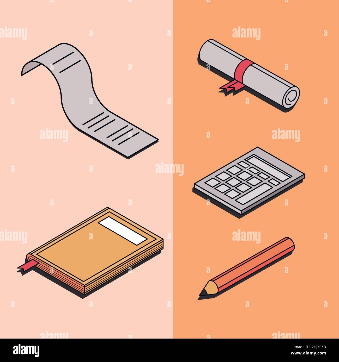 set loans and scholarship Stock Vector