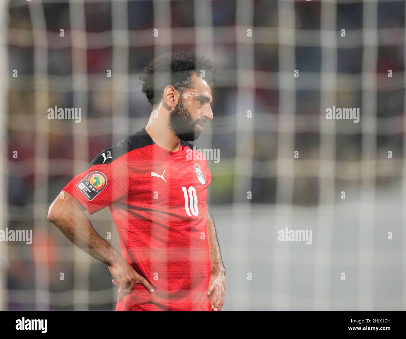 Yaoundé, Cameroon, January, 19, 2022: Mohamed Salah (captain) of Egypt during Egypt versus Sudan- Africa Cup of Nations at Ahmadou Ahidjo Stadium. Kim Price/CSM. Stock Photo