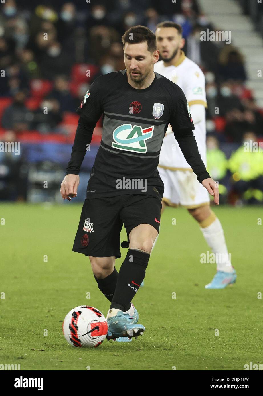 Lionel Messi of PSG during the French Cup, round of 16 football match  between Paris Saint-Germain and OGC Nice on January 31, 2022 at Parc des  Princes stadium in Paris, France -