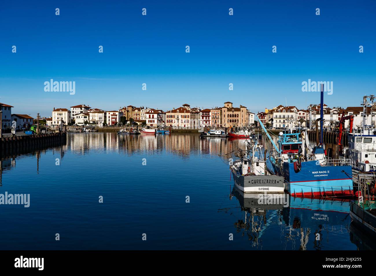Fishing port in Saint Jean de Luz, Pays Basque, France Stock Photo