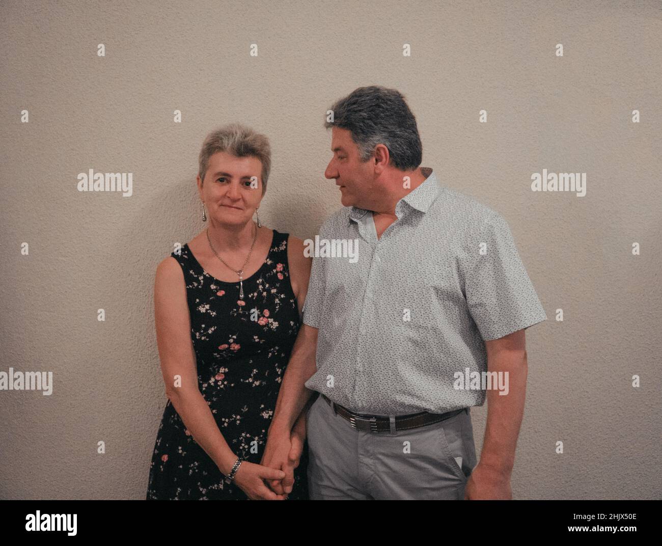 Closeup of the mature couple on the day of their civil marriage in Spain  Stock Photo - Alamy