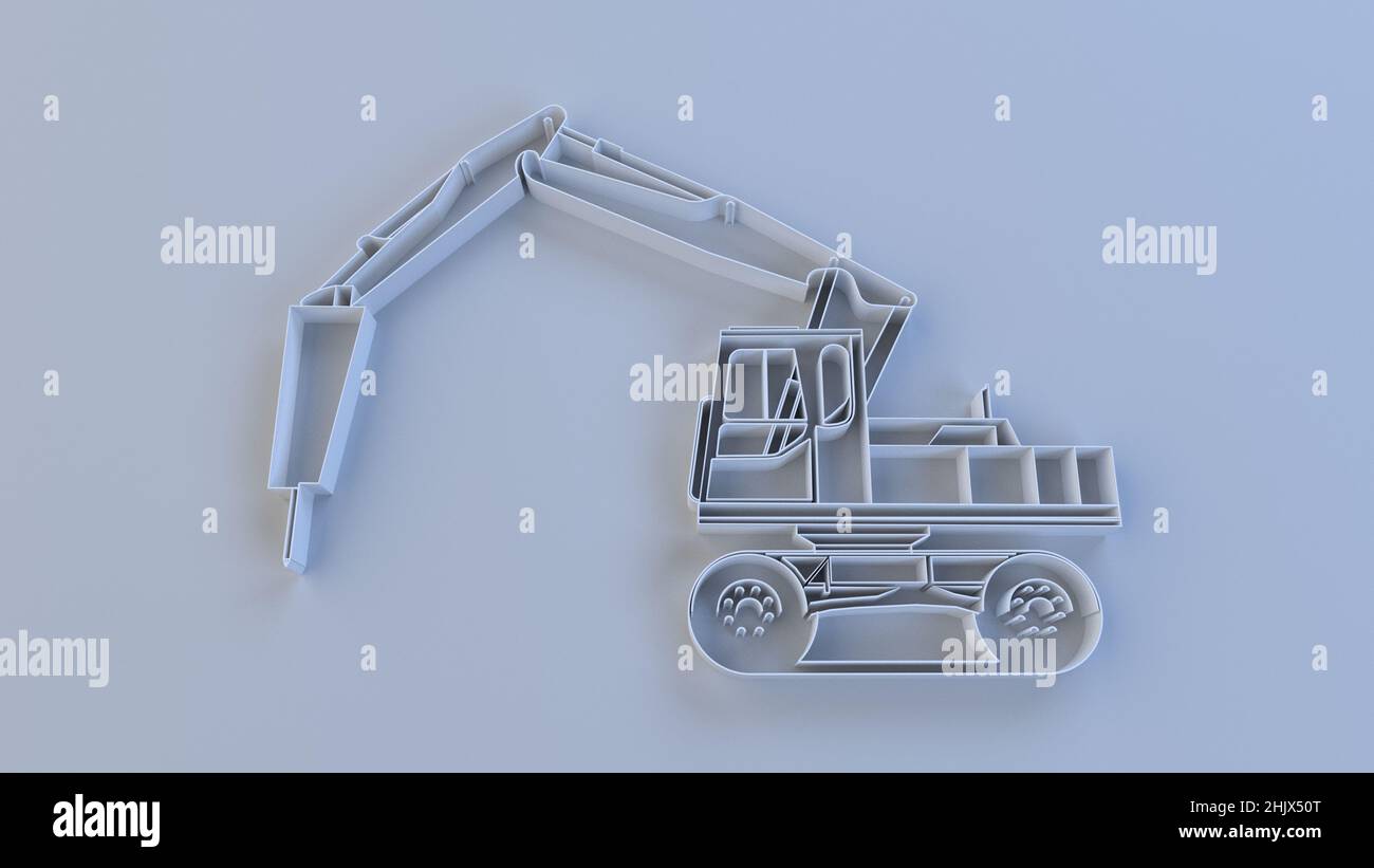 Abstract representation of a vehicle on the paper Stock Photo