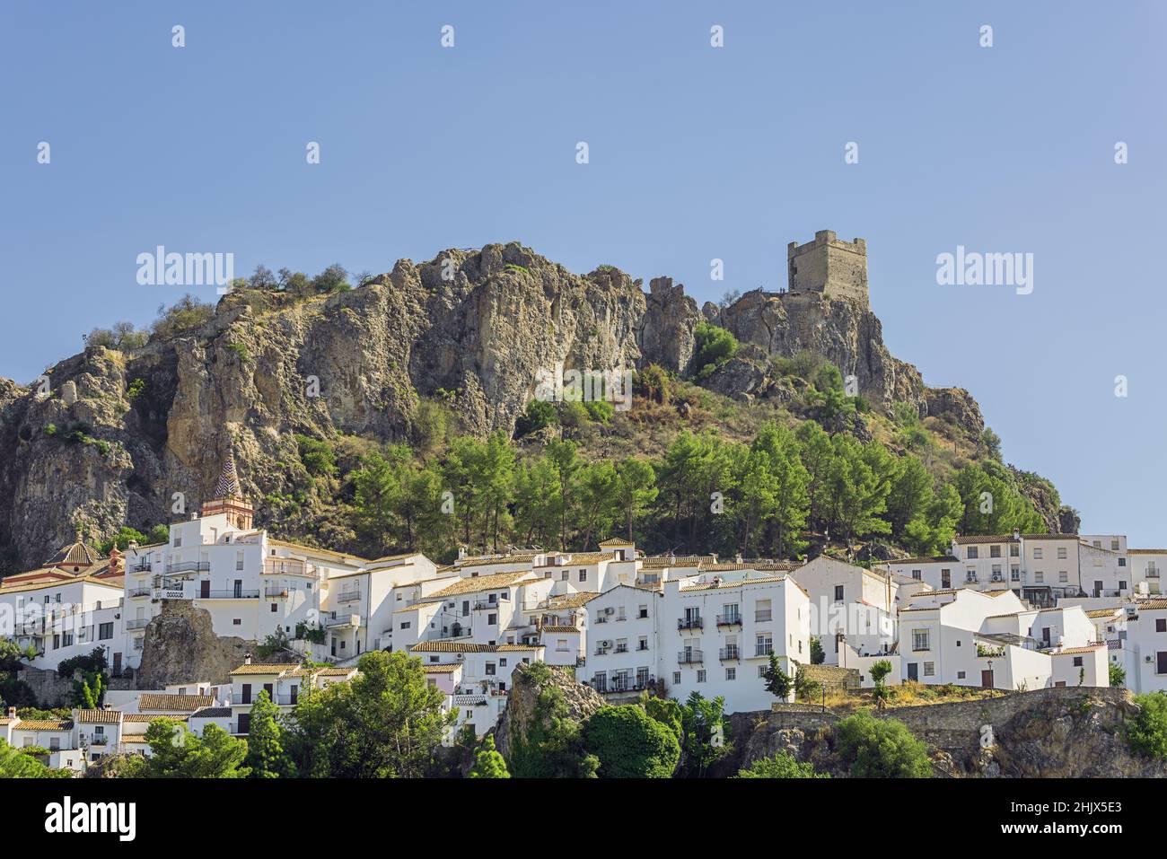 Zahara de la Sierra and its castle, seen from the outlook just outside ...