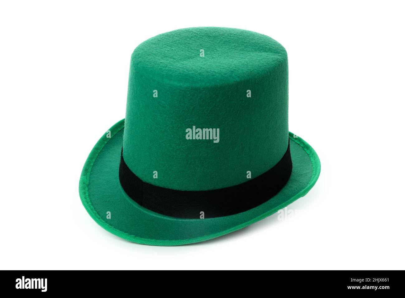 Green top hat isolated on white background Stock Photo - Alamy