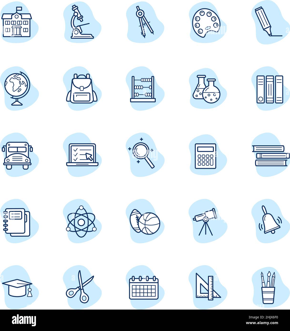 Set of school icons, vector illustration Stock Vector