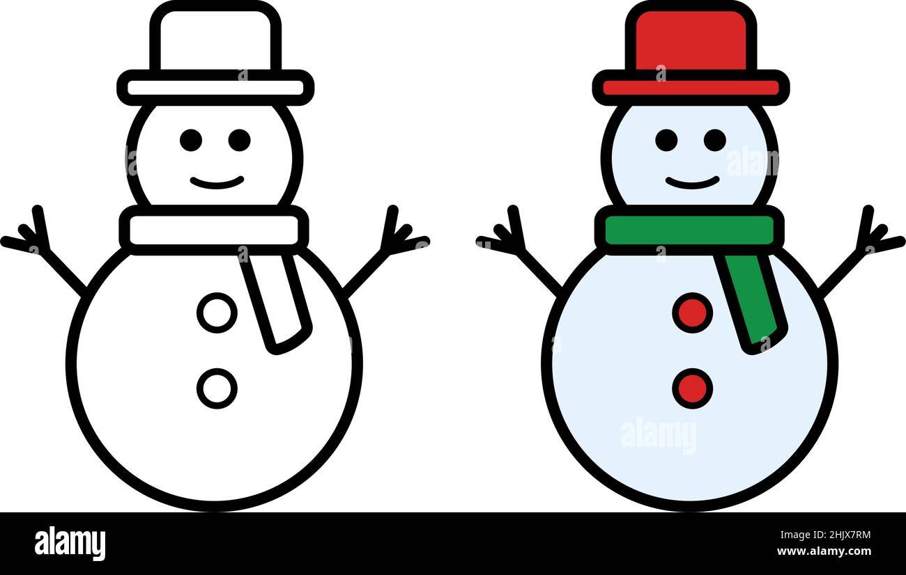 Snowman icon on white background, vector illustration Stock Vector