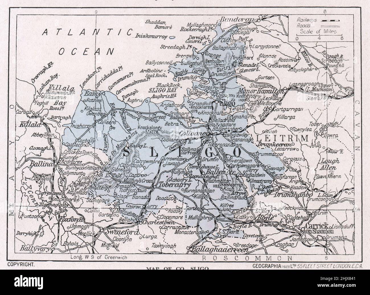 Map of Co. Sligo. County Sligo (1923 Stock Photo Alamy