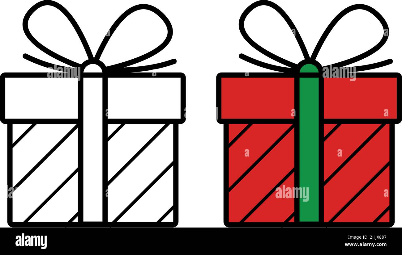 Gift icon on white background, vector illustration Stock Vector
