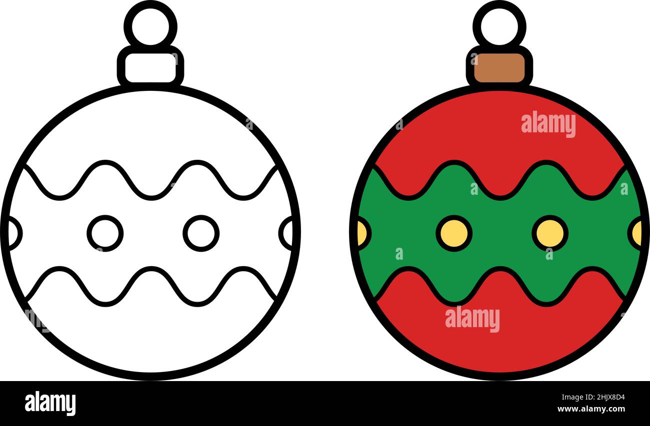 Christmas ball icon on white background, vector illustration Stock Vector