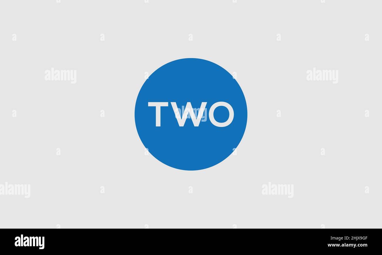 Bold number TWO in letters with circle outside - Initial vector design