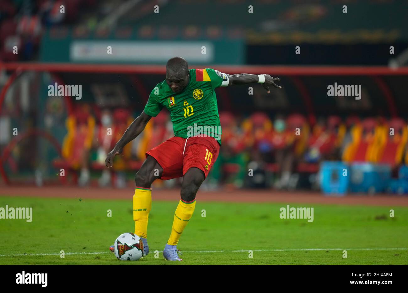 Yaounde, Cameroon, January, 24, 2022: Vincent Aboubakar of Cameroon during Cameroun versus Comoros - Africa Cup of Nations at Olembe stadium. Kim Price/CSM. Stock Photo