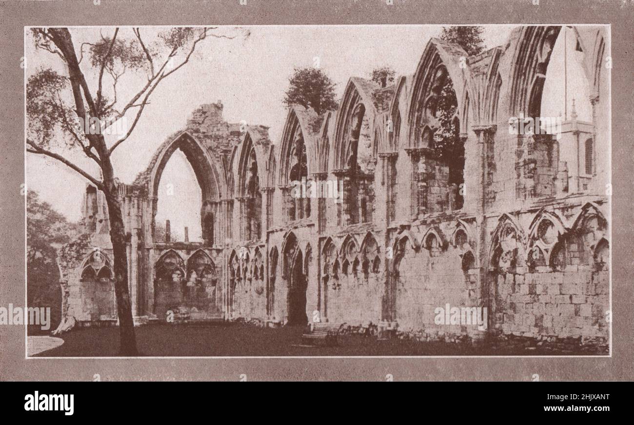 St. Mary's Abbey, York. Yorkshire (1923) Stock Photo