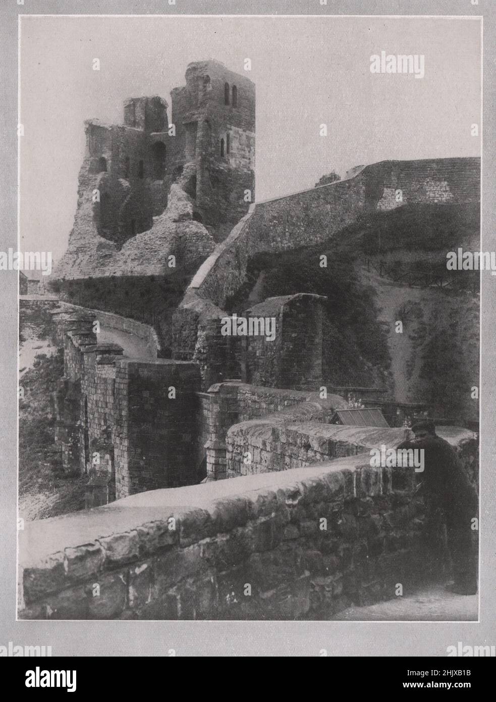Scarborough Castle . Yorkshire (1923) Stock Photo