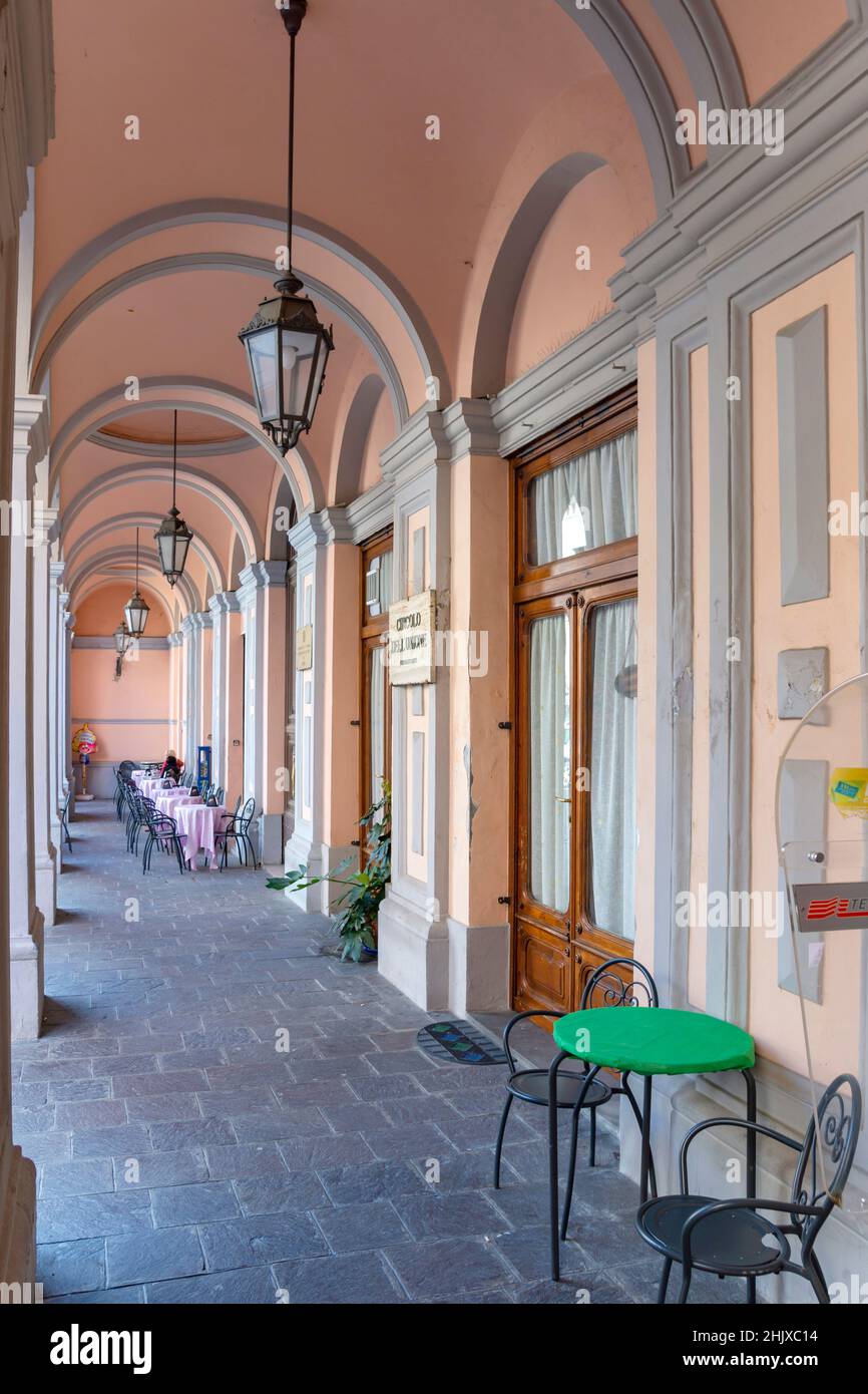 Old Town, Corso Elio Adriano course, , Arcades, Atri, Abruzzo, Italy, Europe Stock Photo