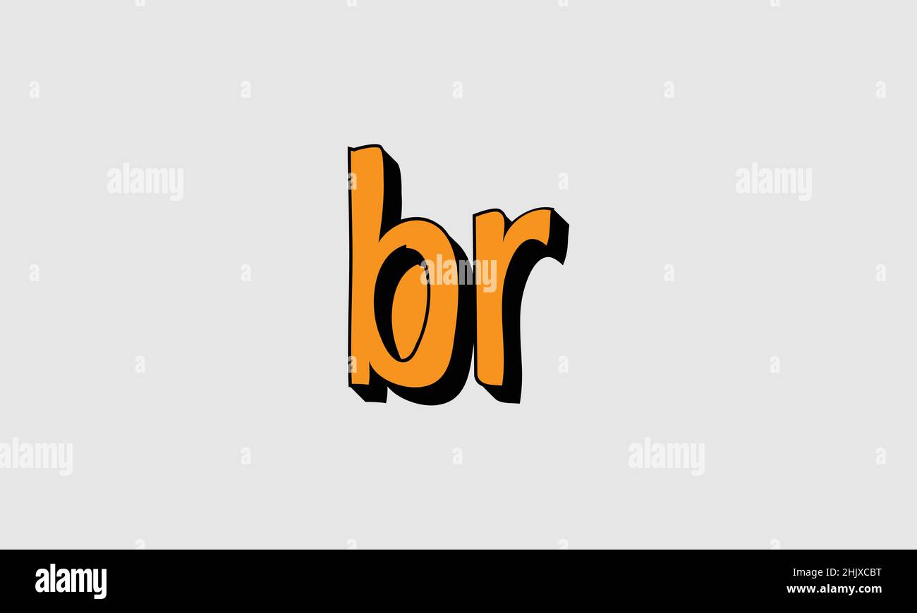 Bold letter icon BR Initial vector design Premium Icon, Logo vector