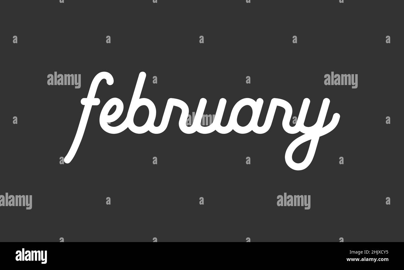 Month FEBRUARY in letters - Initial vector design - Premium Icon, Logo vector Stock Vector