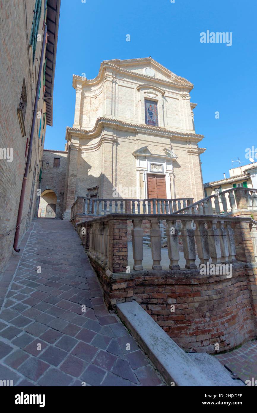 Old Town, View from Corso Elio Adriano course, Church of San Francesco, Atri, Abruzzo, Italy, Europe Stock Photo