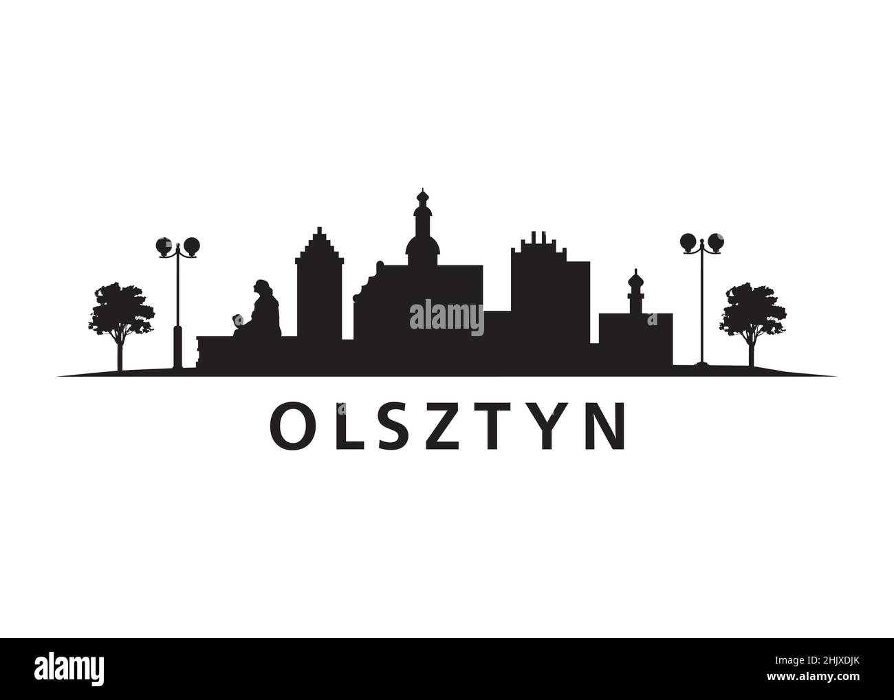 Olsztyn Skyline City Landscape in Poland Stock Vector