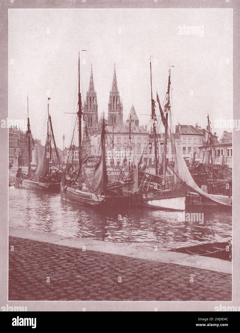 The inner harbour, Ostend. Belgium (1925) Stock Photo