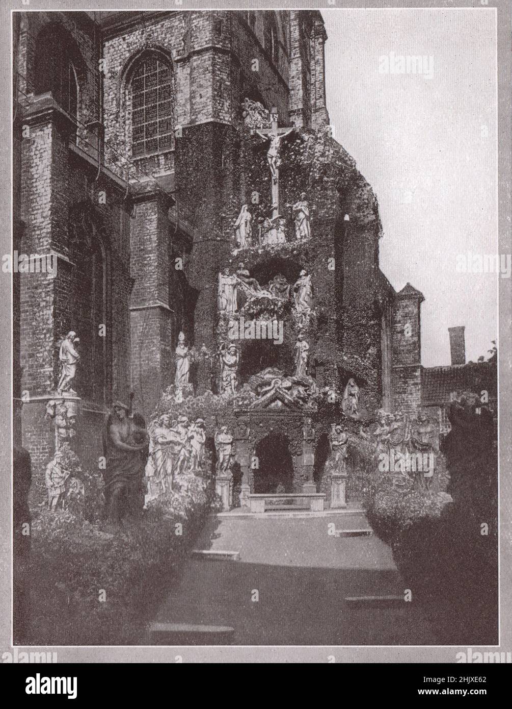 Calvary of St. Paul's Church, Antwerp. Belgium (1925) Stock Photo