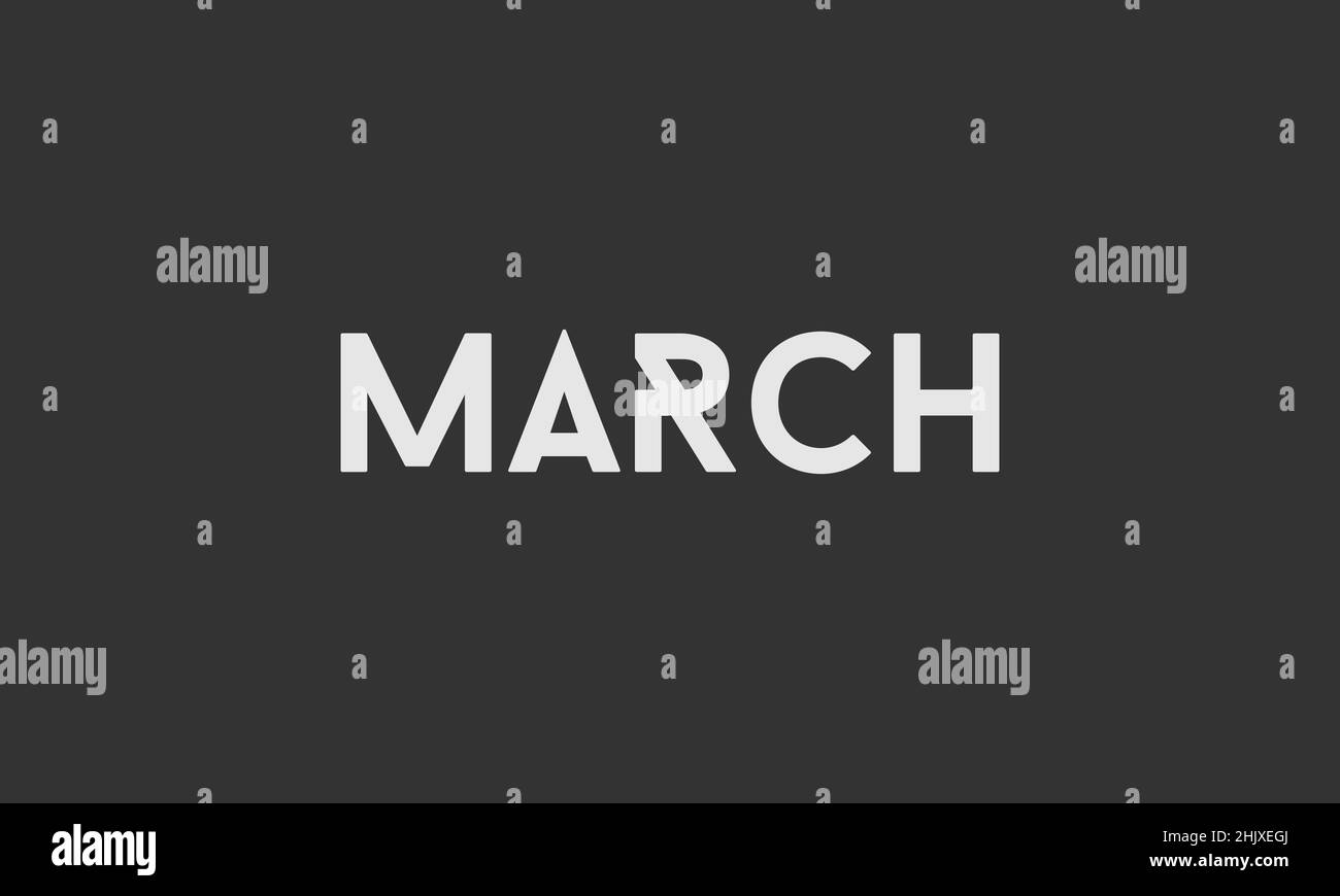 Word MARCH in letters Initial vector design Premium font Icon