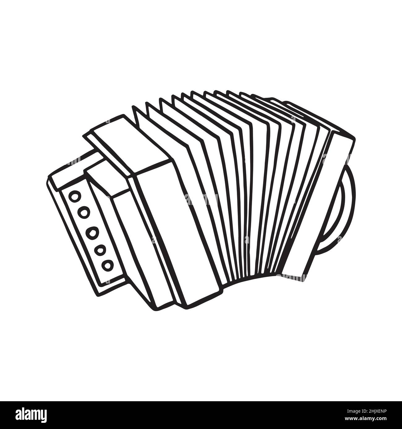 vector line drawing accordion music instrument, doodle one lineart Stock  Vector Image & Art - Alamy
