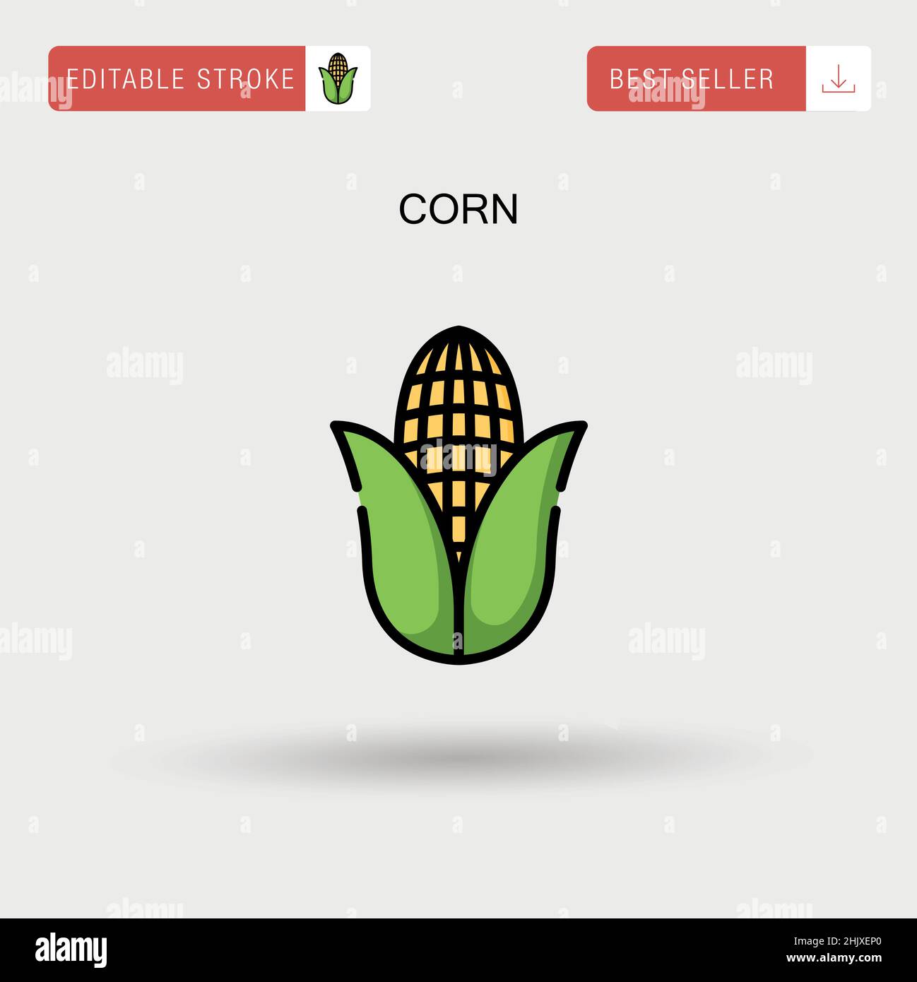Corn Simple vector icon Stock Vector Image & Art - Alamy