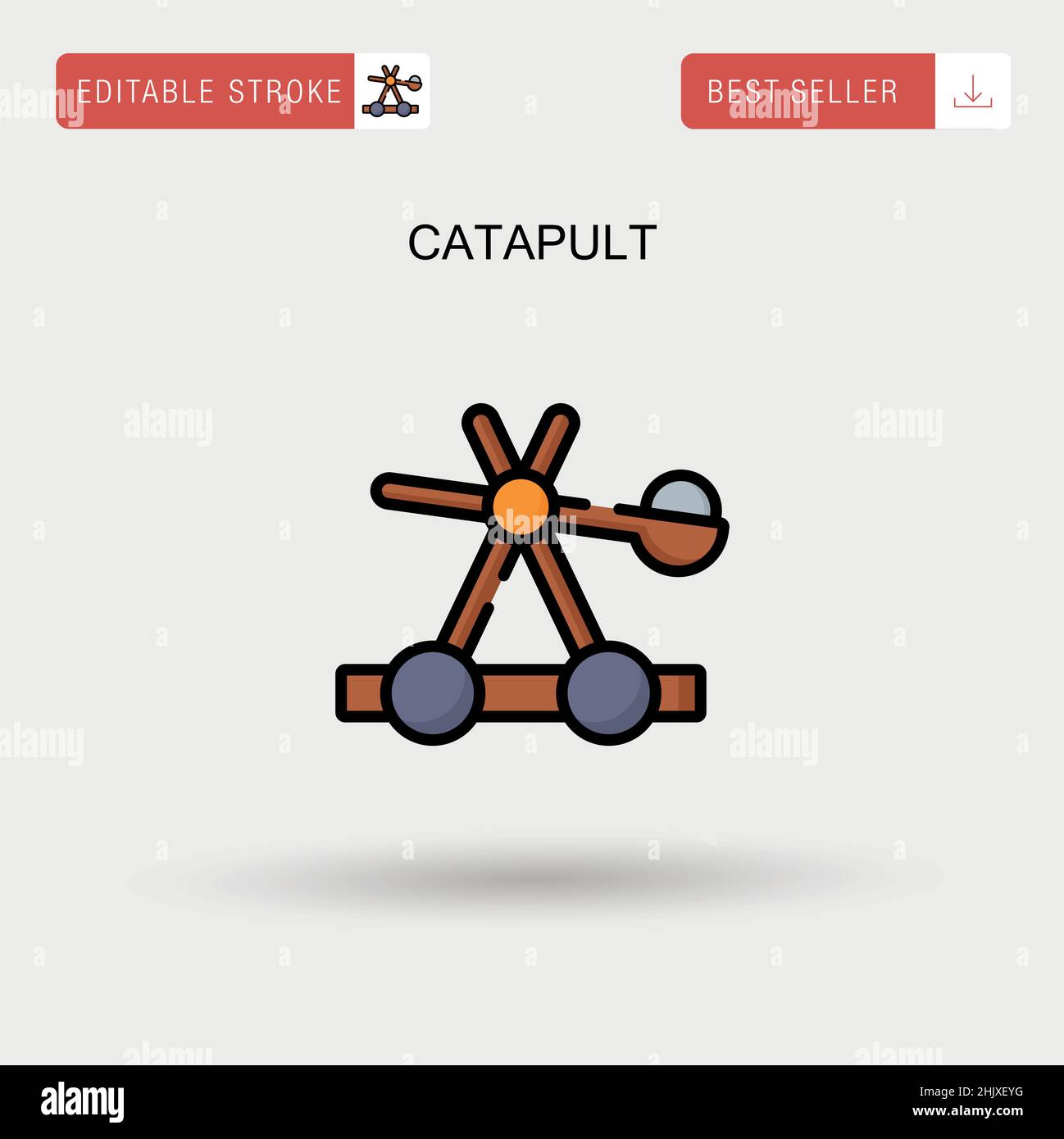 Catapult Simple vector icon. Stock Vector