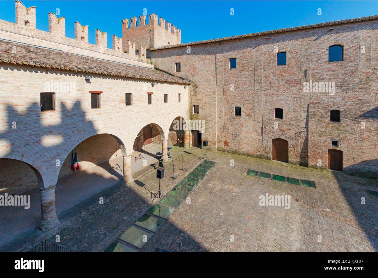 View of the Castle of the Rancia, Tolentino, Marche, Italy, Europe Stock Photo