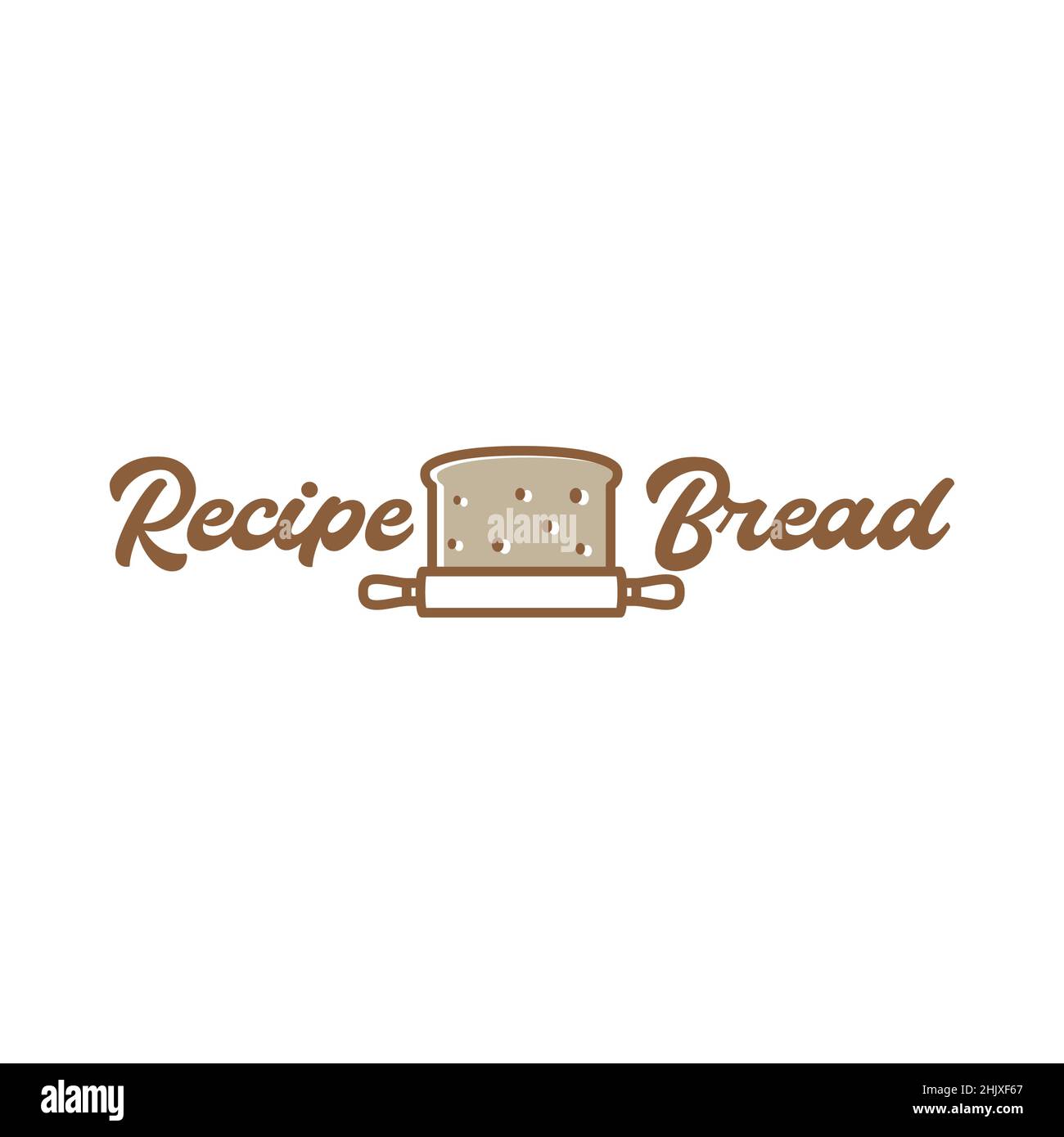 bread with pin roller logo design, vector graphic symbol icon illustration creative idea Stock Vector