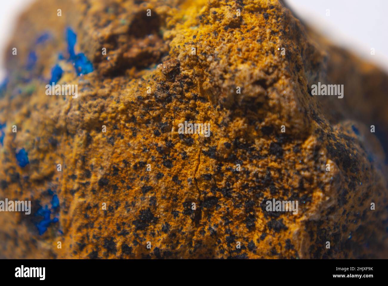 Close-up azurite on sandstone Stock Photo